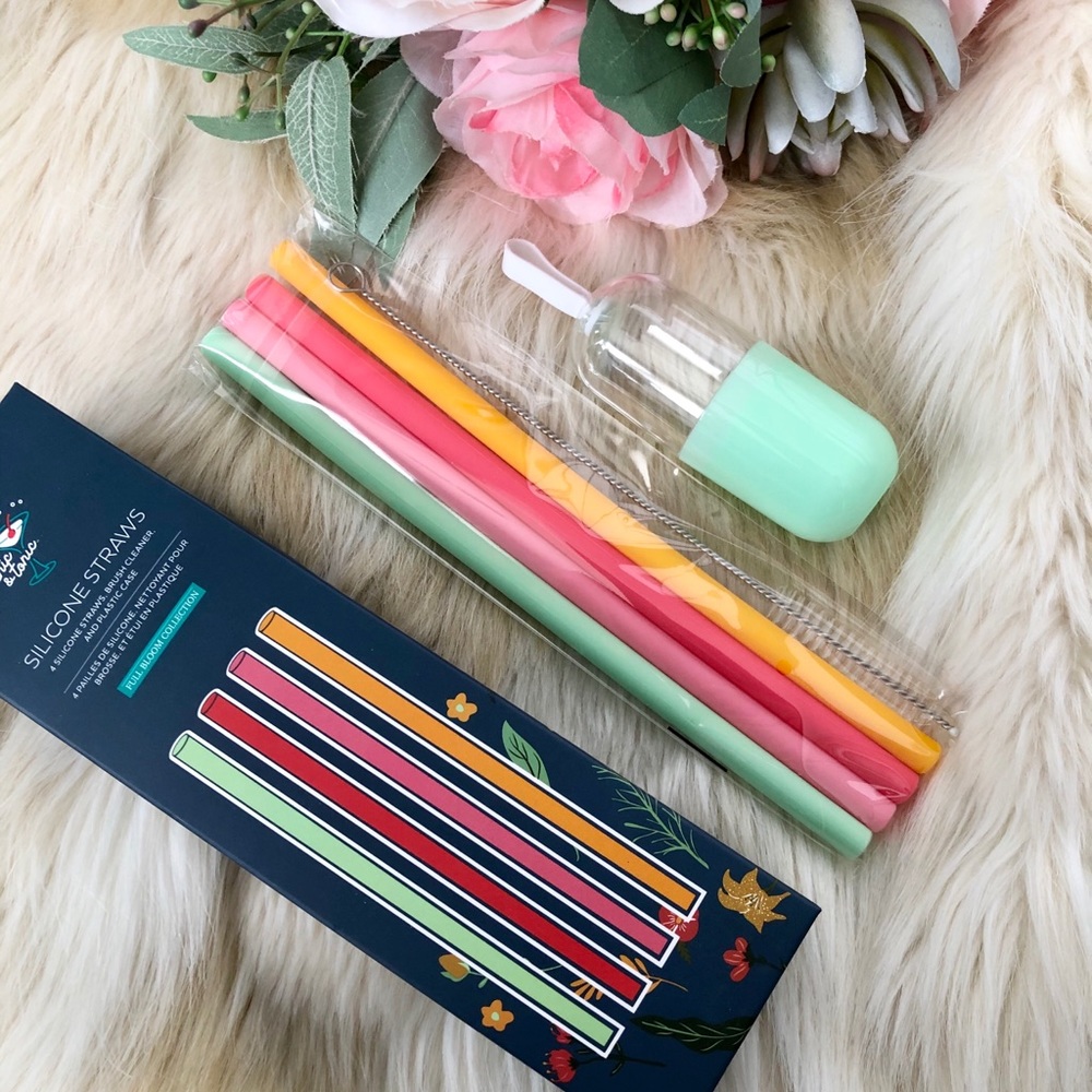Set of 4 Silicon Straws